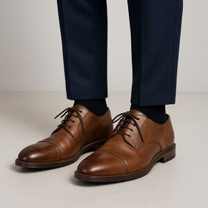 Blake McKay Brown Leather Cap Toe Oxford Dress Shoes Men’s Size 10